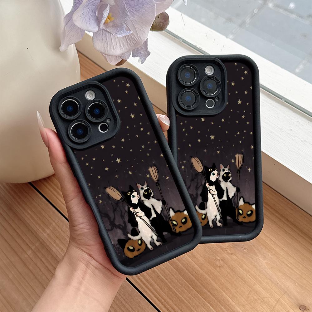 Креативный милый чехол для телефона с Хэллоуинским котом для Huawei P50 Nova 9 10 Honor 400 300 200 X7B X7 X8 8A Magic7 X9c Smart Lite Pro 4G 5G