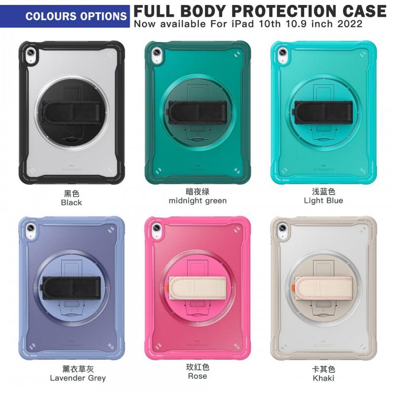 IPad 11th Gen Case With Rotating Stand Transparent Black TPU Cover Sleep/Wake Support Anti-Fingerprint Matte Finish