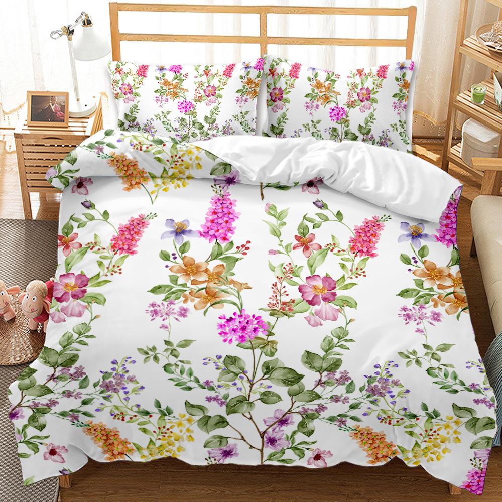 Floral three-piece bedding eBay3D digital print quilt kit