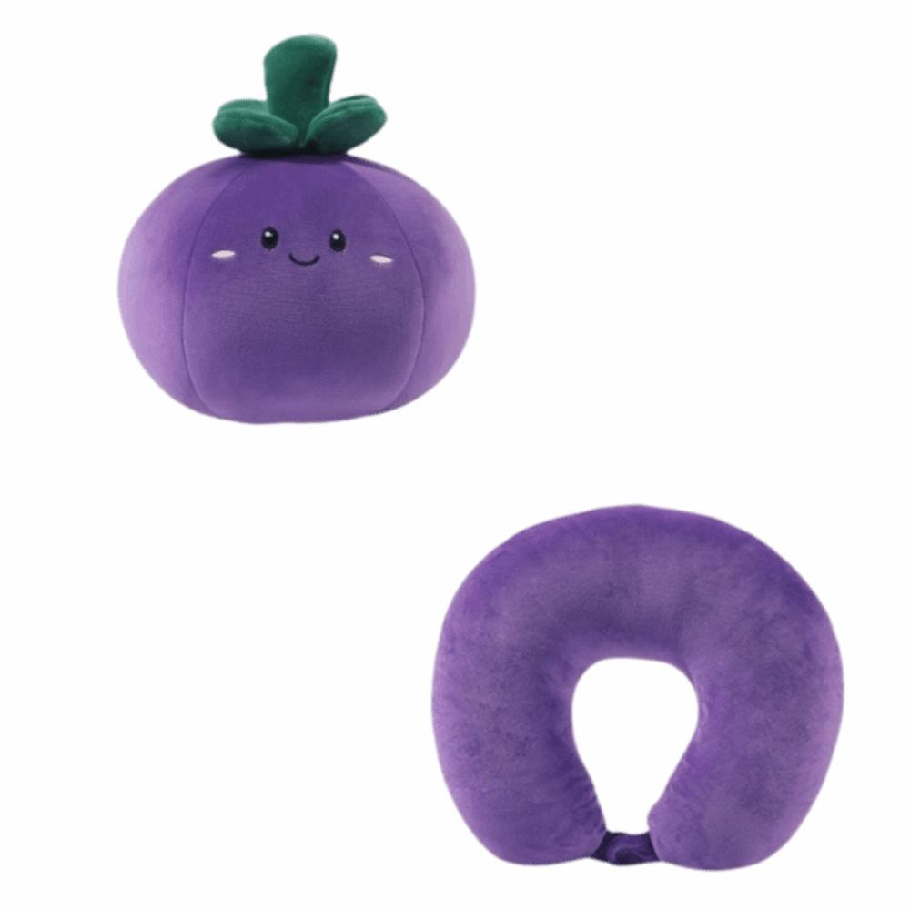 2 in 1 U-shaped Pillow Cartoon Soft Cute Fruit Neck Pillow Breathable Ergonomic Fruits Deformation Pillow Outdoor Activities