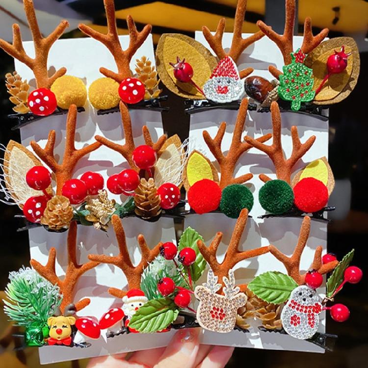 Christmas Hair Clips Antler Hair Pins Hair Accessories for Girls Toddlers Teens