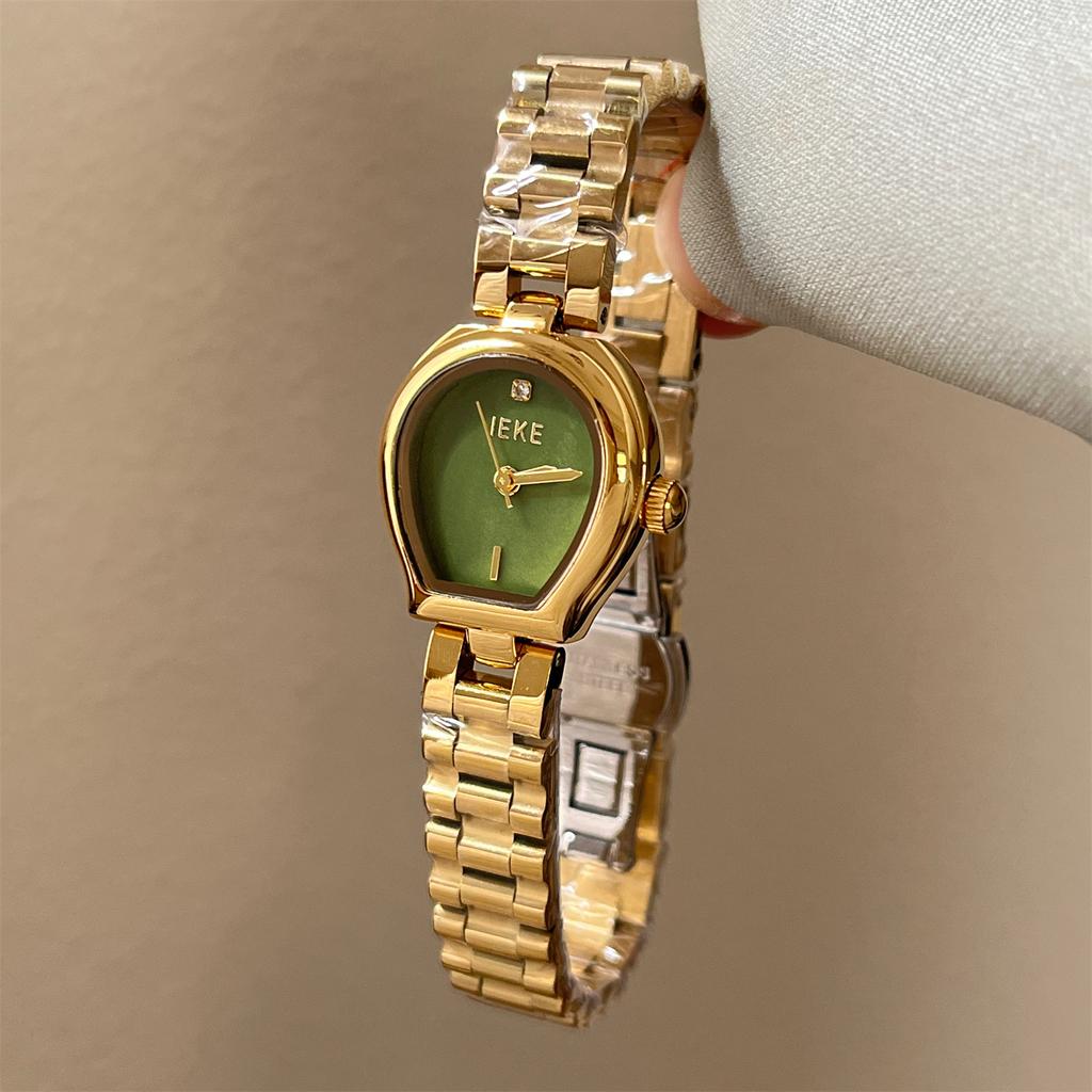 Retro watch small lampshade high fashion and exquisite new stainless steel gold watch luxury ladies quartz watch gift