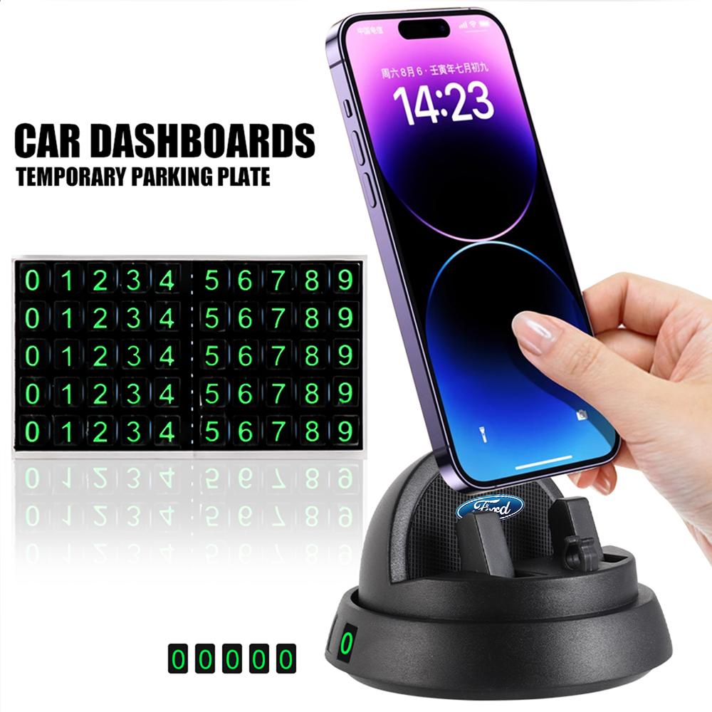 IARW2 Car Dashboard Phone Holder Relax Parking Phone License Plate Hint For Ford Fiesta Mondeo Fusion Explorer Escape Shelby Edge Kuga