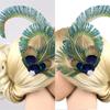 Tea Party Fascinator Hair Clip for Party Wedding Women Peacock Feather Fascinator Hair Pin Ethnic Style Church Headdress
