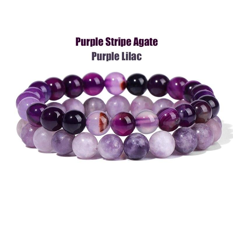 2 шт./компл. браслеты для женщин, набор браслетов из натурального камня, агаты, 8 мм, бисер, бирюзовый кристалл, браслет, мужские ювелирные изделия, исцеление
