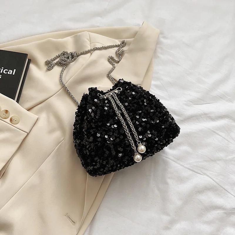 Модная персонализированная сумка через плечо с пайетками для женщин, новая стильная сумка через плечо, модная сумка через плечо люксового бренда