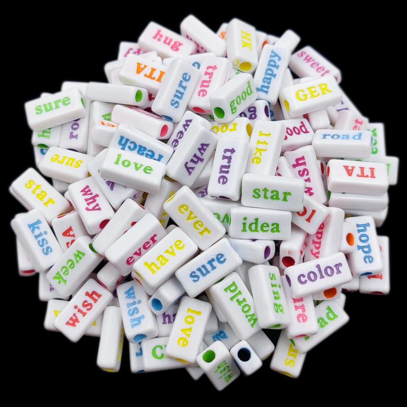 Творческий браслет ожерелья своими руками для 6/15*7 мм кулона 20/50 шт конфетного цвета акриловые свободные бусины буквы цифры оптовая продажа изготовление ювелирных изделий