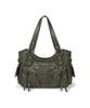 Iugamakaras Studded Leather Shoulder Bag (Khaki)