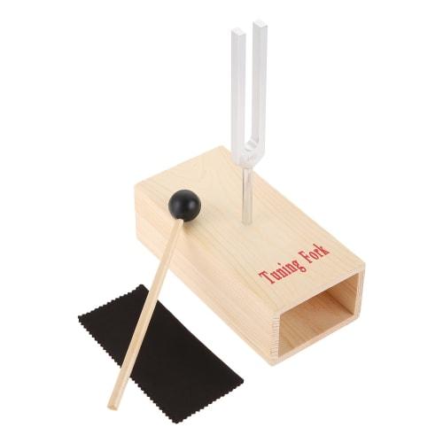 Dreld A=440Hz Tuning Fork Guitar Tuner with Resonator Box, Wooden Box, Mallet, and Accessories, Rubber Mallet Set, Standard Tone, Musical Instrument,
