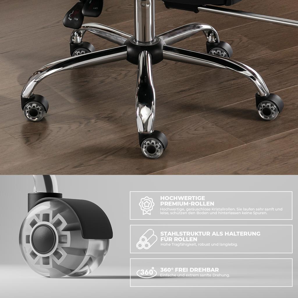 Ergonomic Office Chair, Technology Fabric Executive Chair, Desk Chair Height-Adjustable Swivel Chair with Double Adjustable Lumbar Support Black