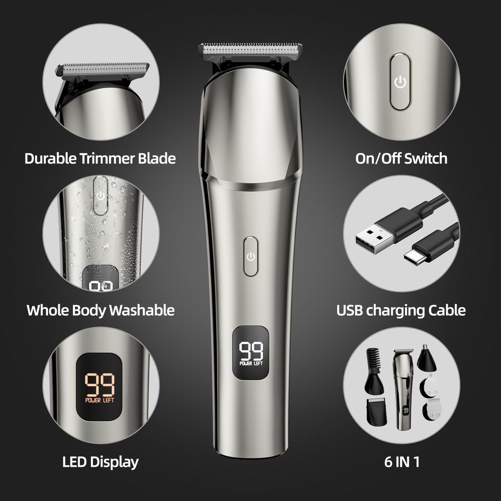Electric Barber And Beard Trimmer For Men - 11 In 1 Men's Grooming Kit With Hair Clippers, Electric Razor, Shavers For Mustache, Face Gifts For Men