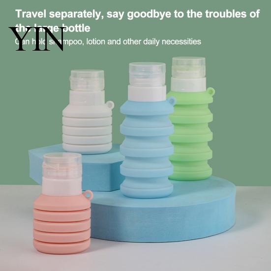Foldable Liquid Dispensers 50/110ML Collapsible Silicone Travel Bottle for Toiletries, Leak Proof Reusable Toiletry Bottles Size Container, Refillable
