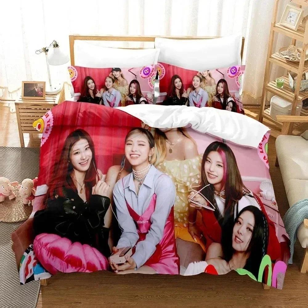 K-pop группа Itzy Комплект постельного белья 3D-печать Подходит для спальни Комплект пододеяльника с наволочками Детский домашний текстиль