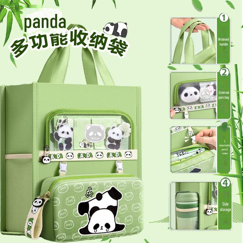 Back-to-School Panda Stationery Gift Box with Canvas Bag for Primary Students