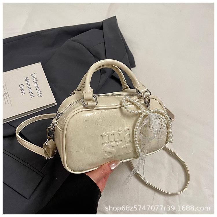High-end Niche Bag Women's 2025 New PU Soft-faced Shoulder Messenger Bag Large-capacity Trendy Portable Boston Bag