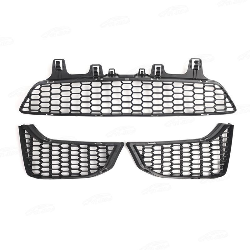 For BMW M3 M4 F80 F82 F83 2014-2020 Car Front Bumper Grille Kit Fog Light Bezel Insect Screen Lower Air Intake Grille 3pcs