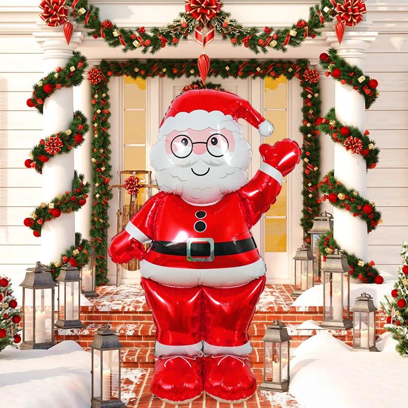 Фольгированные шары Санта-Клауса - очень большие 61-дюймовые шары Санта-Клауса для рождественских украшений, украшений для рождественской вечеринки