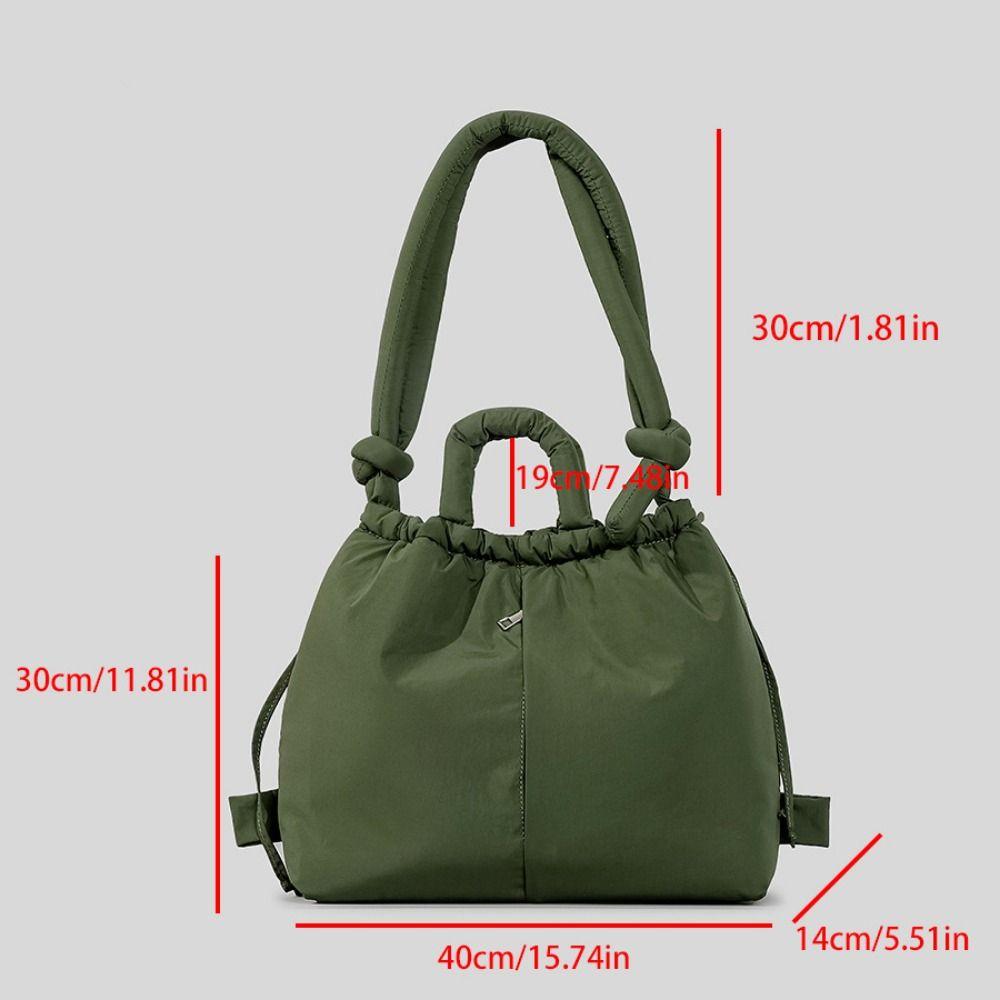Casual Soft Nylon Padded Tote Bag Large Capacity Quilted Women's Handbags Puffy Lightweight Crossbody Bags Shopping