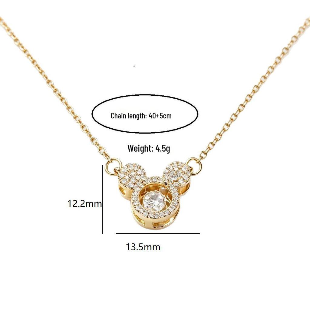 Agile Mickey Titanium Steel Clavicle Necklace – Trendy Korean Style Pendant for Women