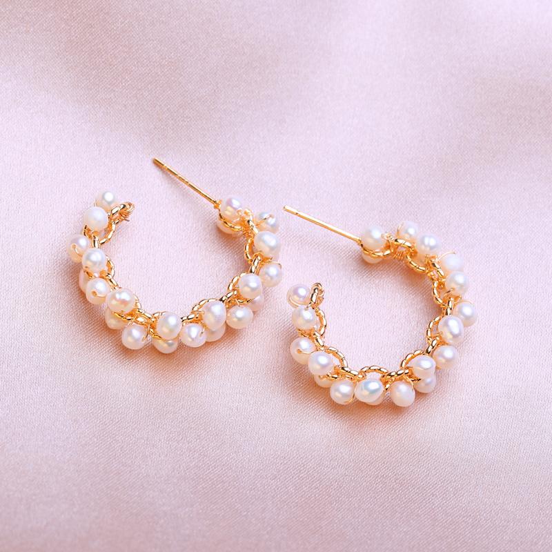 KNIKOO Модные серьги с натуральным пресноводным жемчугом для женщин, серьги с жемчугом, ювелирные изделия для подарков на свадьбу