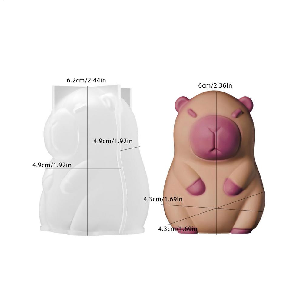 Сделай сам Милые животные Силиконовые формы 3D Капибара Силиконовая форма Антипригарная Гибкая форма Для изготовления свечей Домашнее украшение стола Поделки