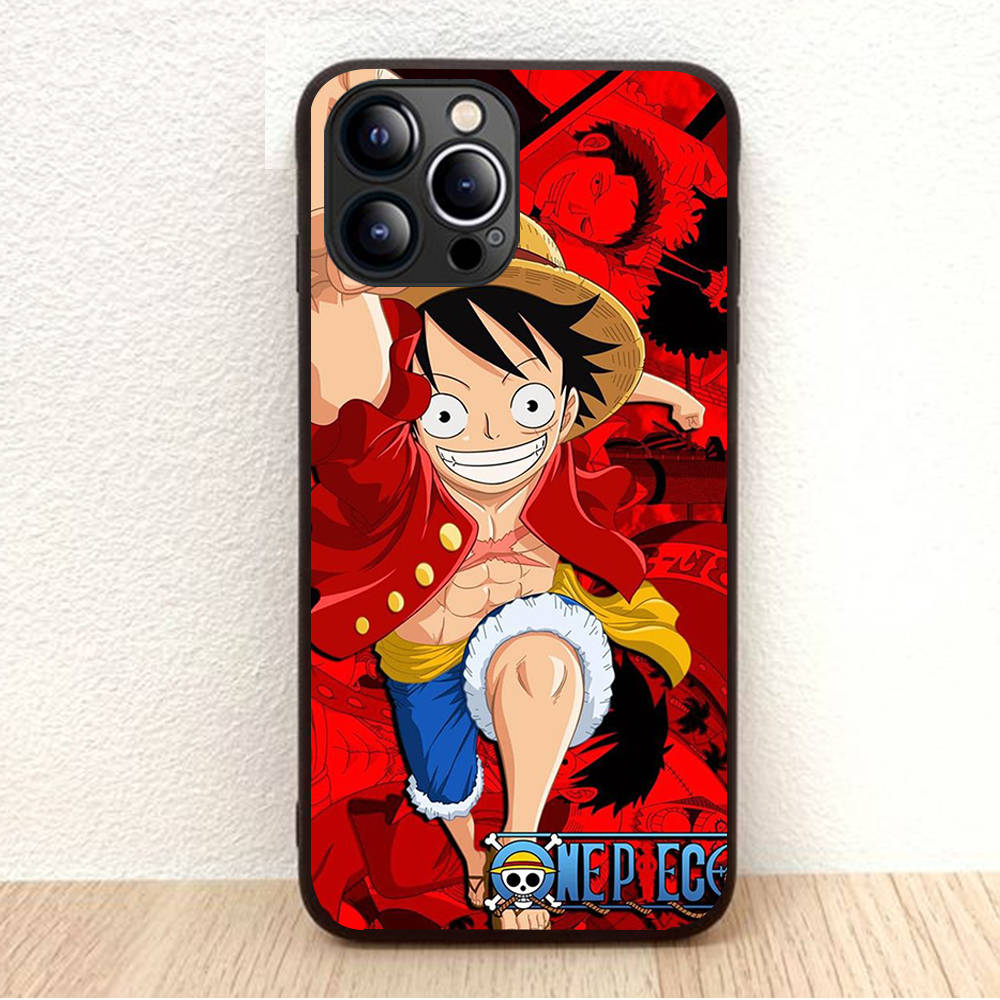 Мягкий черный чехол BW-35 One Piece Luffy Zorro для iPhone XR 14 15 11 12 13 6 7 8 X XS Pro Max Samsung S22 S23 S21 S24 FE Ultra S8 Plus