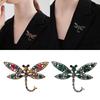 Dragonfly Brooch Alloy Green Colorful Vintage Hollow Rhinestones Inlayed for Women Ladies Fashion Jewelry Accessories