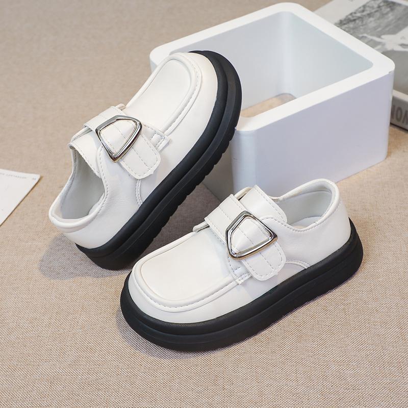 Классические детские кожаные туфли, простые черные школьные туфли для девочек, универсальные, с толстой подошвой, модные, рабочие туфли Мэри Джейн