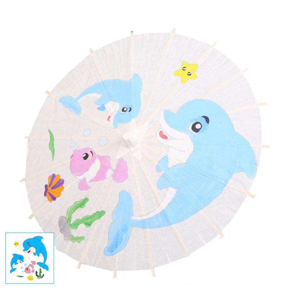 Comfortable Grip Blank Paper Umbrella DIY Wood Drawing Umbrella Oil Paper Umbrella  Dance Prop