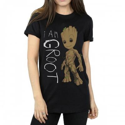 Женская/дамская футболка с надписью «I Am Groot Scribble Boyfriend»