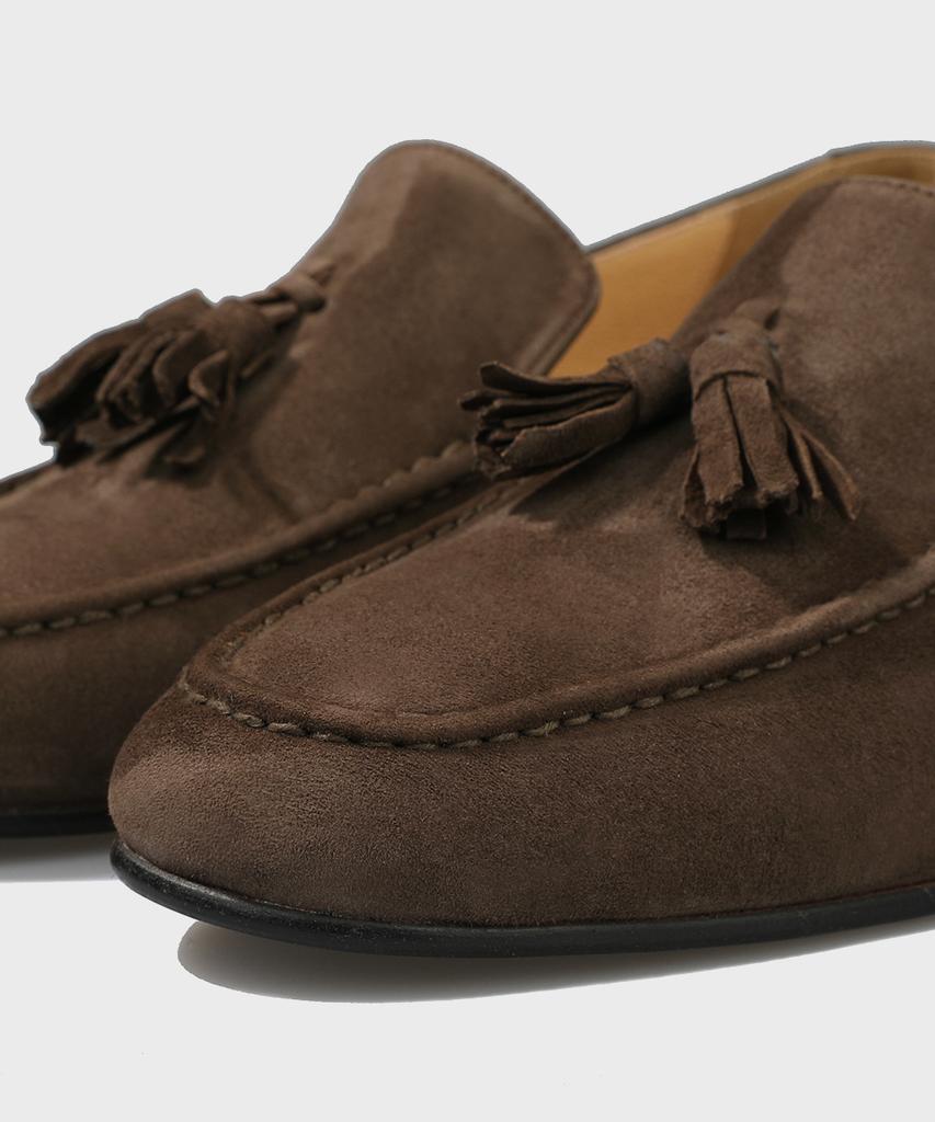 Firenze Atelier Стандартные лоферы с кисточками из замши 6100-Qs [Темно-коричневые]
