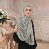 Однотонные жатые люрексовые блестящие вискозные хиджабы-шали, шарф, однотонный платок, повязка на голову, пашмина, палантин, тюрбан, мусульманский шаль 180*85 см