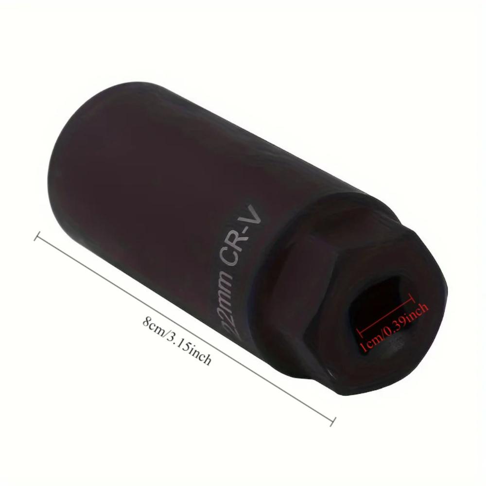 1pcs 22mm Oxygen Vacuum Sensor Disassembly Sleeve Black Narrow Mouth Tool Automotive Tool 3/8 Drive 8mm Slot CR-V Steel