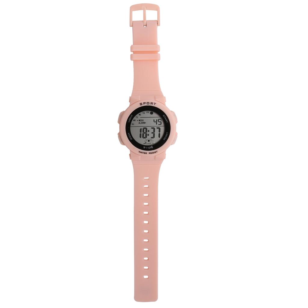 Fashionable Digital Watch Luminous Lights Waterproof Electronic Watches for Children9109 Pink