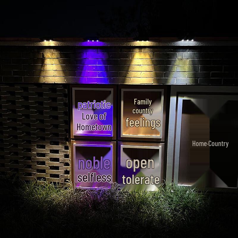 Solar 3-LED Outdoor Wall Washer Light