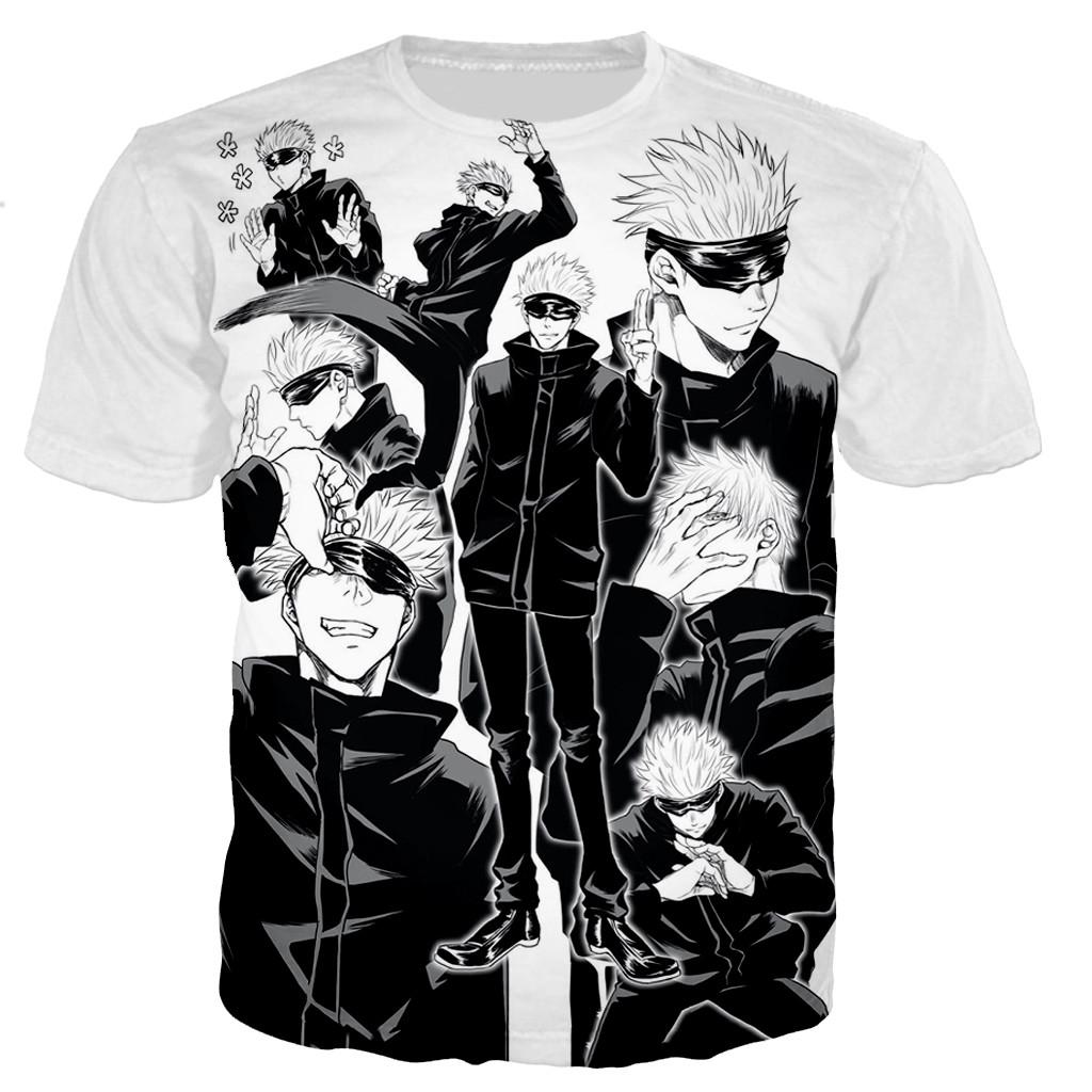 Jujutsu Kaisen Сатору Годжо Футболка Мужская/женская 3D Печать Футболка Повседневная Стиль Харадзюку Рубашки Уличная Одежда Топы Одежда для дропшиппинга