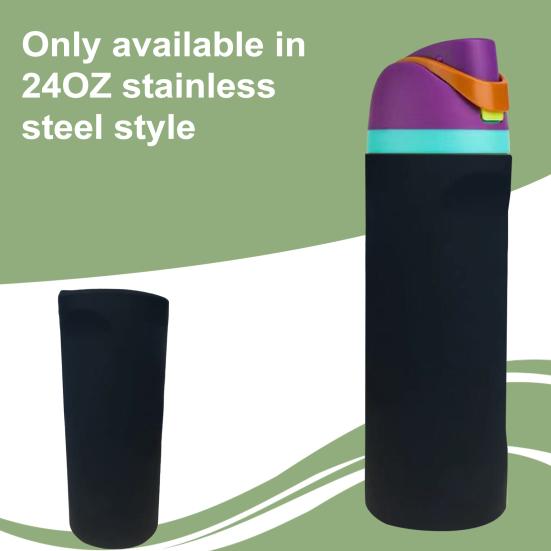 Silicone Water Bottle Boot for Owala 24oz Full Wrap Protection Anti-Sliding Bottom Protective Sleeve Case for FreeSip Water Bottle Cover Accessory