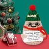 Christmas Crochet Positive Glasses Potato with Encouraging Card Emotional Support Handmade Knitting Xmas Hat Potato Doll Decoration Ornament