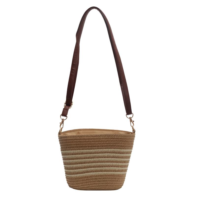Модная брендовая женская маленькая сумочка Simplicity Straw Fabric Bucket Crossbody сумка через плечо летний пляжный кошелек для женщин на отдыхе