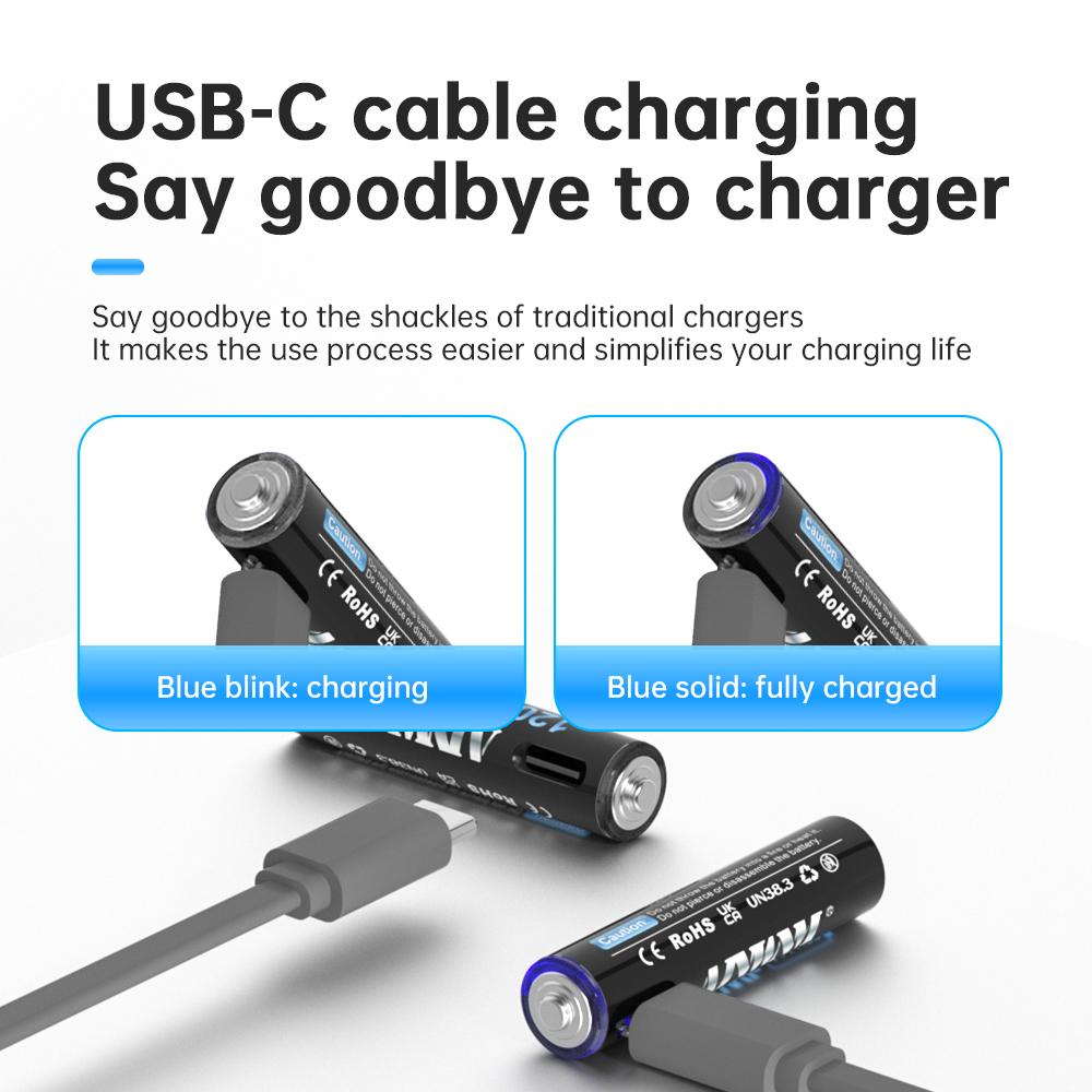1,5 В AAA 1200 МВтч USB перезаряжаемая литий-ионная батарея AAA литиевая батарея 1,5 В Aaa для пульта дистанционного управления беспроводной мыши игрушка