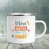 Enamel Mug Merci Maître Print Mugs Creative Coffee Cups Drinks Water Milk Tea Cup School Home Handle Drinkware Best Teacher Gift