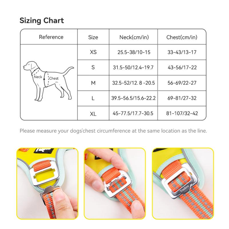 Truelove Pet Harness Anti Pull Reflective Light Up Nylon Breathable Adjustable Dog Harness Training Vest TLH5657
