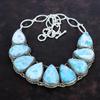 Larimar Necklace Genuine Gemstone Necklace 925 Sterling Silver Necklace Vintage Necklace Adjustable Chain Necklace Handmade Jewelry For Gift