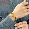 Gilt Pixiu Bracelet Women's Copper Yellow Gold Plated 3D Hard Gold Accessories Tattoo Transfer Beads Red Hand Strap Bracelet Men