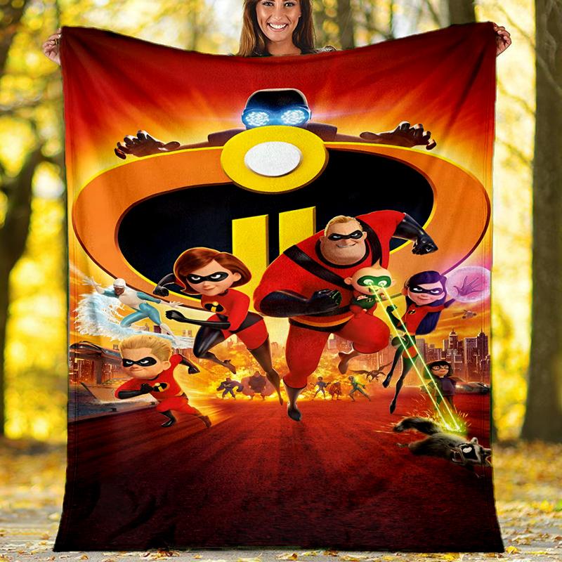 Incredibles Theme Printed Blanket Perfect For Couch Bed Travel Outdoor Use Machine Washable Cozy Durable