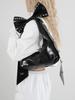 Shoulder Bag for Women Bow Knot Underarm Bag PU Leather Rivet Punk Handbag Studded for Work Travel