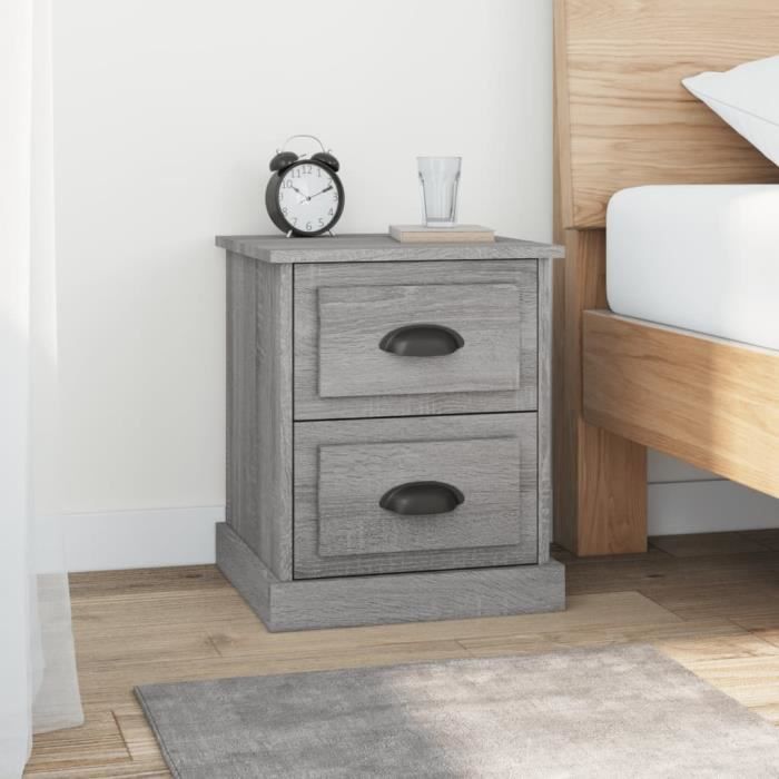 VidaXL Bedside Tables 2 Pcs Sonoma Grey 39x39x47.5cm Engineered Wood 816157