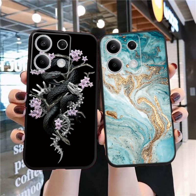 Мягкий черный силиконовый чехол для телефона с рисунком кошки и животного для Xiaomi Redmi Camera, противоударный защитный резиновый бампер для Redmi Note 13 Pro 13C, чехлы