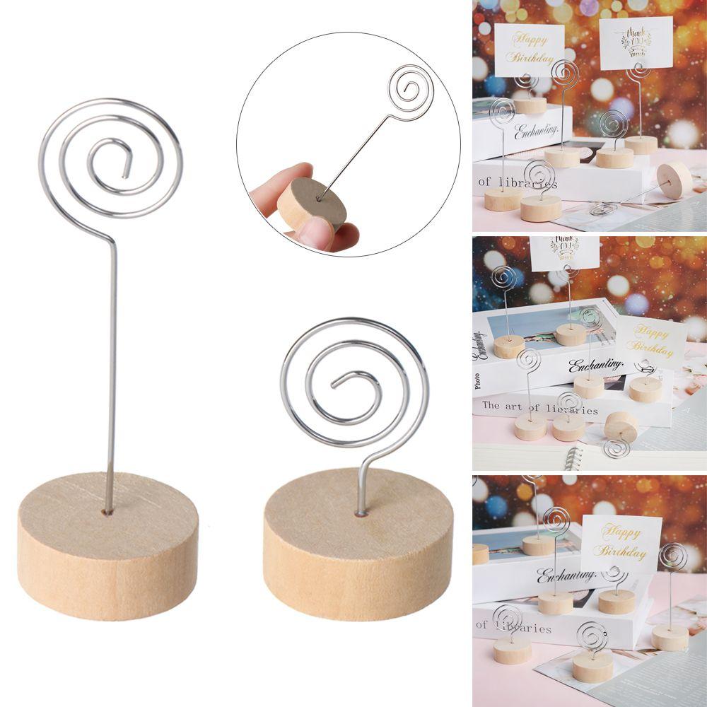 Clamp Round Shape Base Wedding Supplies Wooden Clamps Stand Place Card Picture Frame Photos Clips