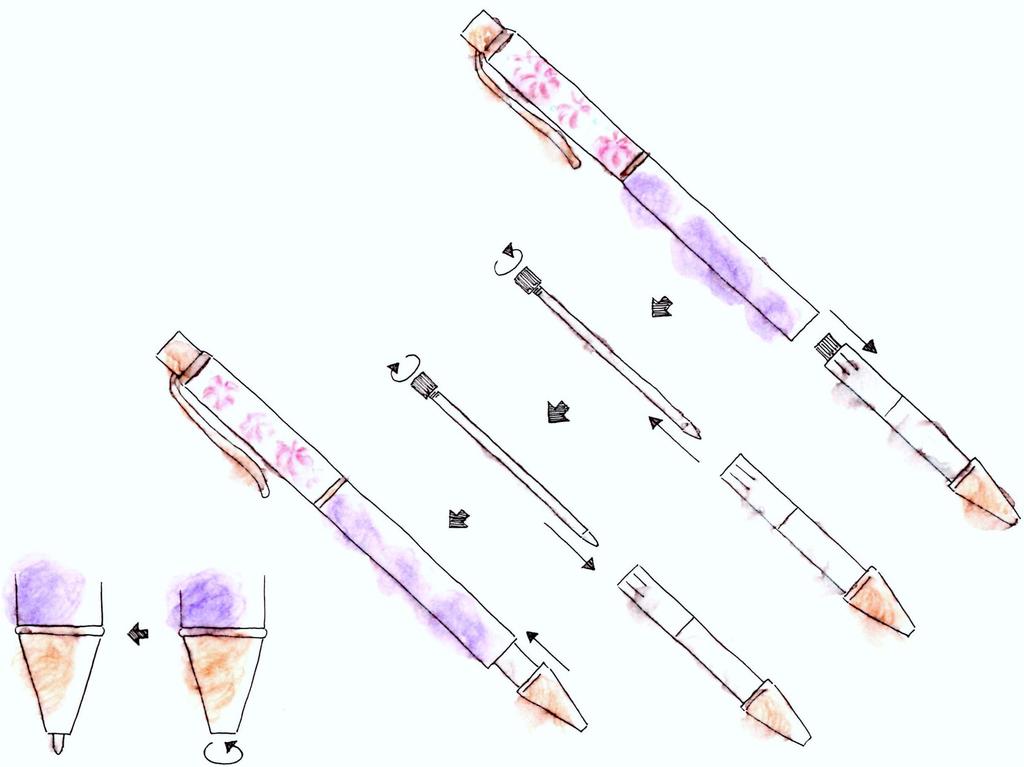 Hardworking Herbarium Ballpoint Pen Dried Flower Small Gift Herbarium Pen 4 Mom's (Finished Product) (Blue, Pens)